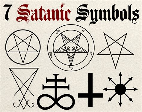 Satanic Symbols Clip Art Vector - Etsy