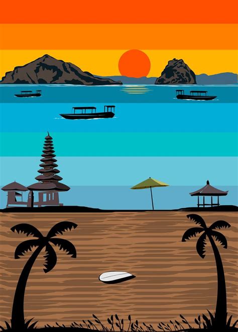 The Indonesian Bali Beach Drawing by Shafiqul Islam | Saatchi Art