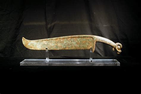 Sold Price: Elegant Shang Dynasty Jade Sword with Goat Head Handle ...