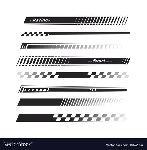 Sports stripes car stickers black color racing vector image on ...