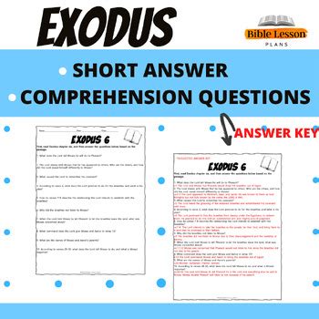 Exodus Bible Study Chapters 6-10 by Bible Lesson Plans | TPT