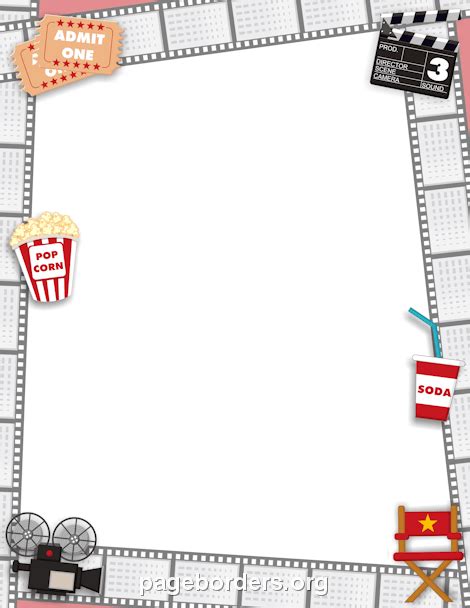 Movie Border: Clip Art, Page Border, and Vector Graphics