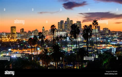 Los Angeles skyline sunset, California, USA Stock Photo - Alamy