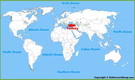 Turkey location on world map - Turkey country in world map (Western ...