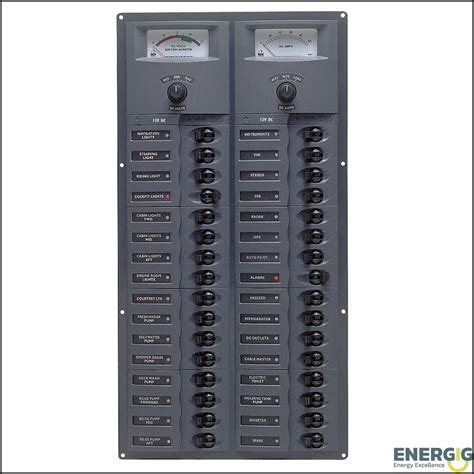 BEP Circuit Breaker Panel DC 12V 32x Single Pole 12x5A 15x10A 15x15A ...