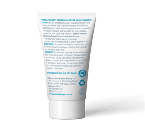 Chafing & Sweat Rash Prevention Cream | Anti chafing cream | Dermal Therapy