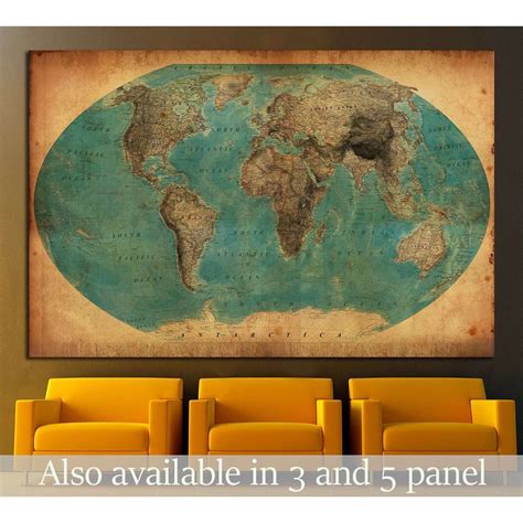 Old Vintage World Map Canvas Print - Zellart Canvas Prints