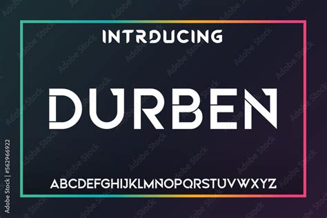 DURBEN Modern Bold Font. Regular Italic Number Typography urban style ...