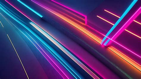 Premium AI Image | 3D render abstract minimal glowing Neon line ...