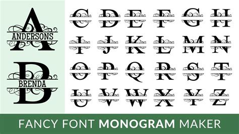 Fancy Script Monogram Font