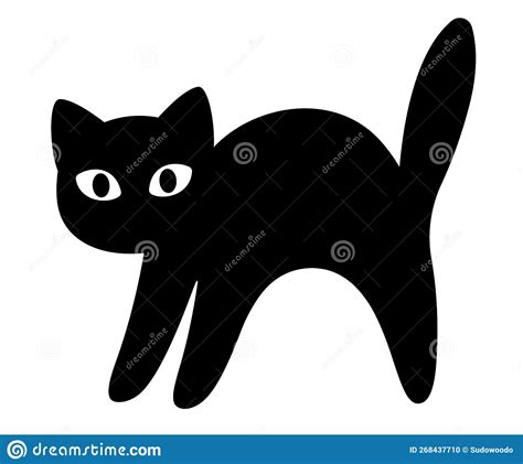 Cartoon Black Cat Silhouette Stock Vector - Illustration of angry, cute ...