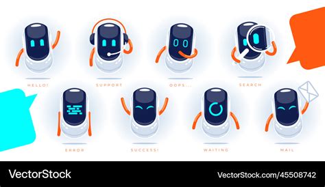 Chatbot avatar icon set Royalty Free Vector Image