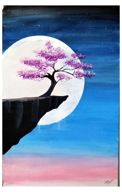 30 Easy Landscape Painting Ideas for Beginners -- Easy Tree Acrylic Pa ...