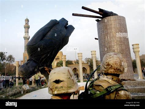 BAGHDAD IRAQ April 2003 Iraqi President Saddam Hussein s statue in ...