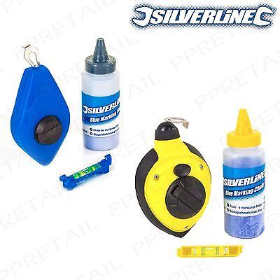 GENUINE SILVERLINE QUALITY CHALK LINE MARKING SET Builder Brick Laying ...