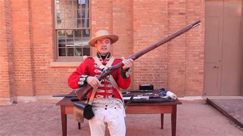 Loading and firing the Flintlock musket - YouTube