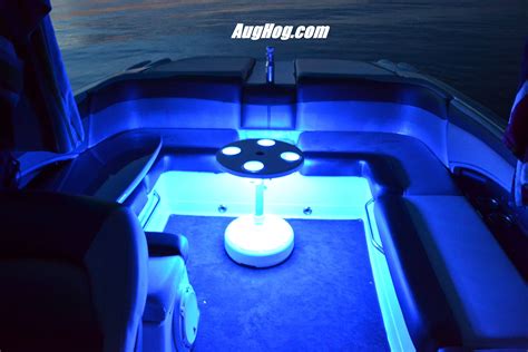 Blue LED light kit on one our our Boat Tables. This one happens to be ...