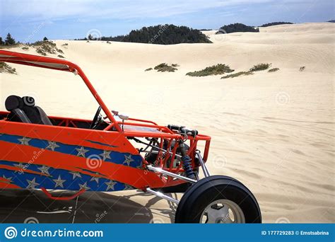 Sand Buggy at the Dunes of Oregon Stock Image - Image of cloudy, beach ...