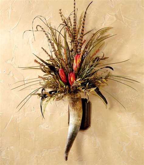 Horn Floral Wall Piece | Horns decor, Cow horns decor, Floral wall