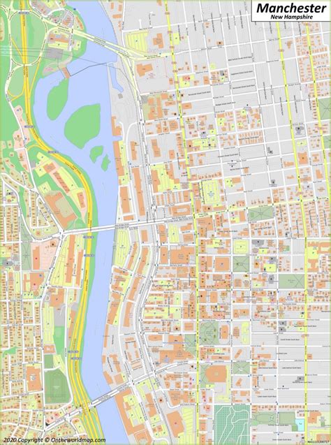 Manchester NH Downtown Map - Ontheworldmap.com