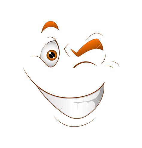 Happy Winking Eye Cartoon Face Royalty-Free Stock Image - Storyblocks