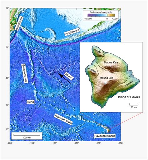 Bathymetric Map Showing The Hawaiian And Emperor Seamount - Hawaiian ...