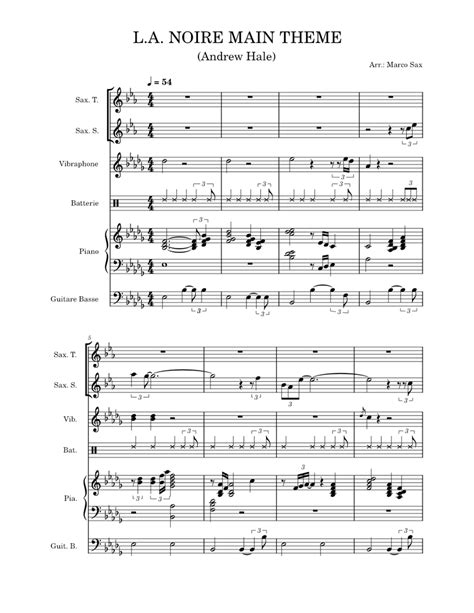 L.A. Noire Soundtrack - Main Theme – Andrew Hale Sheet music for Piano ...