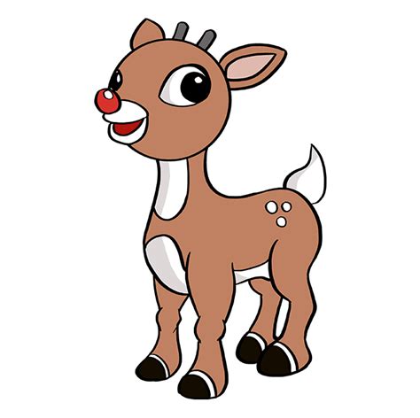 How to Draw Rudolph the Red-Nosed Reindeer - Really Easy Drawing ...