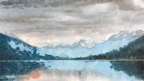 Mountain Lake Art Landscape Painting Painting by Wall Art Prints - Fine ...