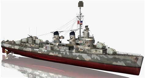 Uss fletcher class destroyer model - TurboSquid 1220940