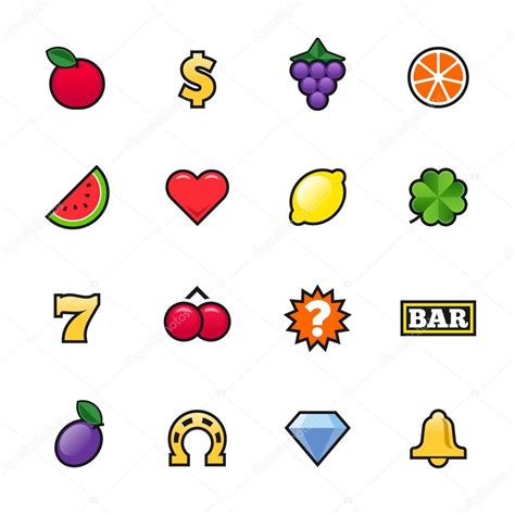 Slot Machine Symbols: Fruit, Bell Horseshoe and Seven - HYMOTION