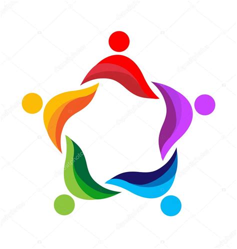 Teamwork unity people logo vector — Stock Vector © Glopphy #65554291