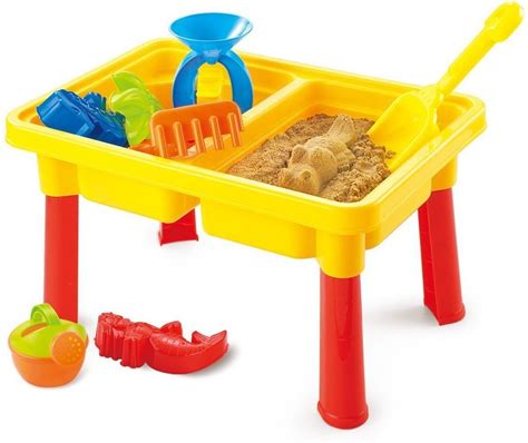 2-in-1 Beach Sand & Water Play Table for Kids – Included 8 Accessories ...