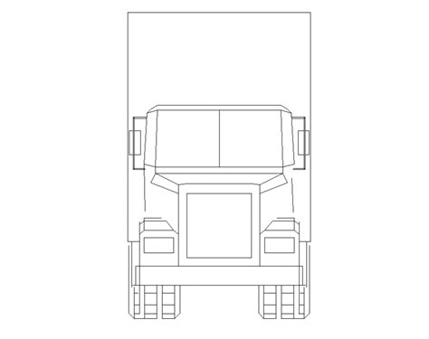 Common truck front elevation block cad drawing details dwg file - Cadbull