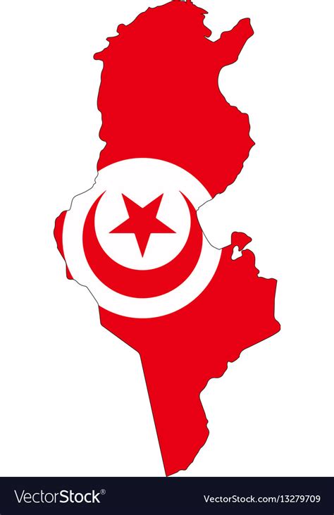 Map flag tunisia Royalty Free Vector Image - VectorStock