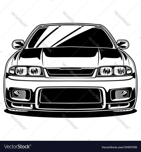 Front view car Royalty Free Vector Image - VectorStock