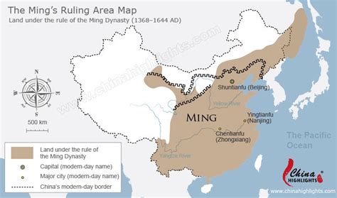 Ming Dynasty Map, Map of Ming's Ruling Area