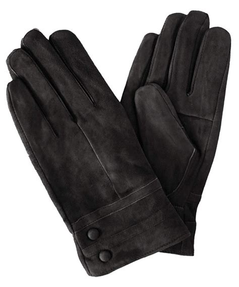 Classic Suede Leather Winter Gloves - Black - CL1272QTF57