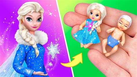 Elsa with Her Babies / 11 DIY Baby Doll Hacks and Crafts - YouTube