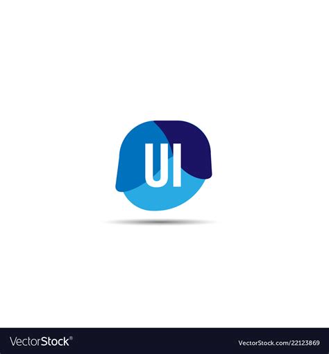 Initial letter ui logo template design Royalty Free Vector