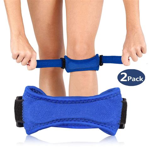 Knee Brace Protector, 2 PACK Patella Knee Strap for Knee Pain Relief ...