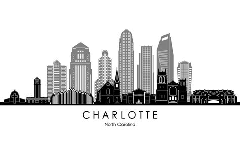 CHARLOTTE North Carolina USA Skyline Graphic by simpline · Creative Fabrica