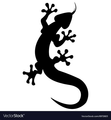 Silhouette lizard Royalty Free Vector Image - VectorStock