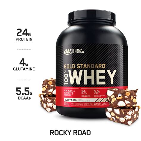 Optimum Nutrition Gold Standard 100% Whey Protein Powder, Rocky Road ...