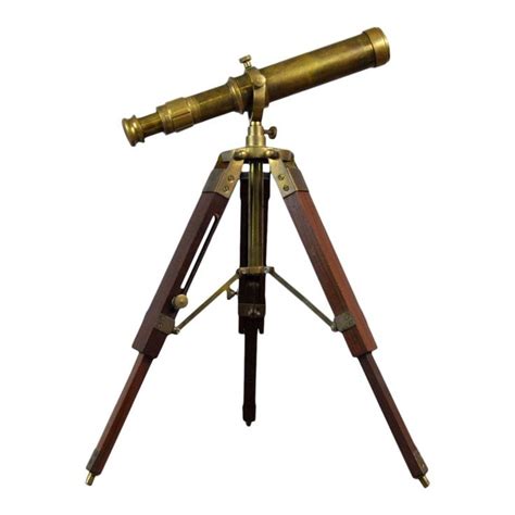 Antique 1900's Solid Brass Mounted Desk Refracting Nautical Telescope ...