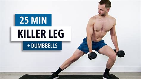 25 MIN KILLER LEGS WORKOUT with Dumbbell at Home [No Repeat] - YouTube