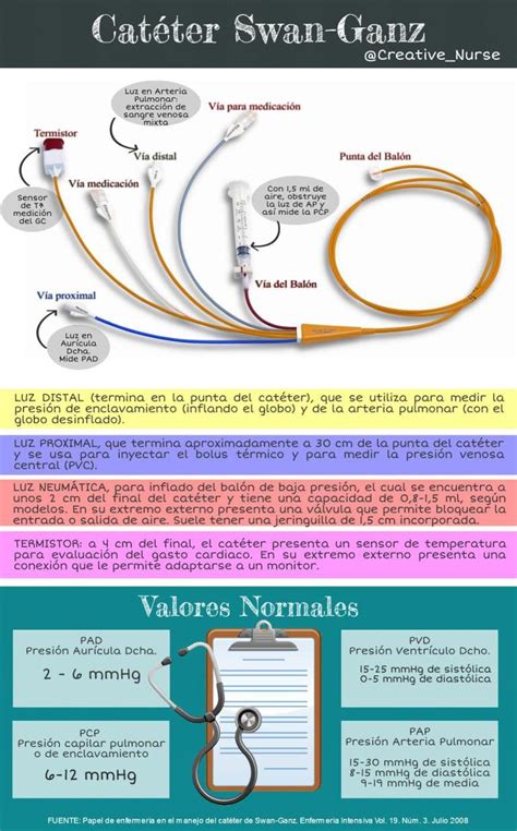 Manejo Catéter Swan-Ganz | Cosas de enfermeria, Enfermeria basica ...