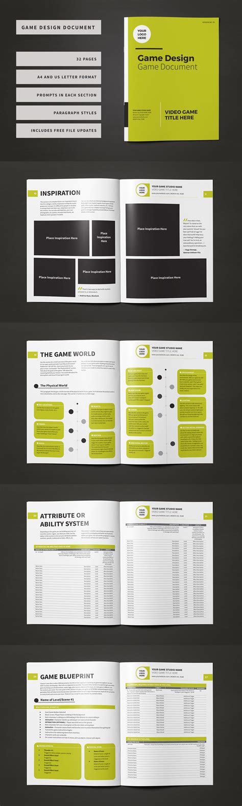 Game Design Document Template | Game design document template, Game ...