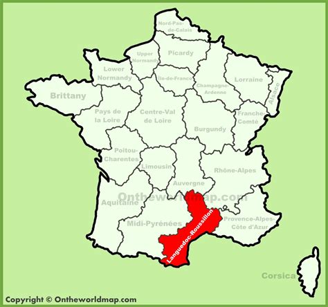 Languedoc-Roussillon location on the France map - Ontheworldmap.com