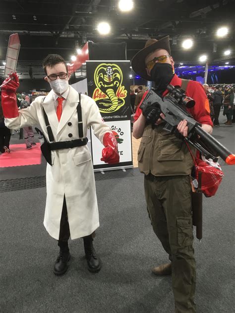 My Sniper Cosplay from Comic Con Scotland, with a bonus Blu Spy : r/tf2